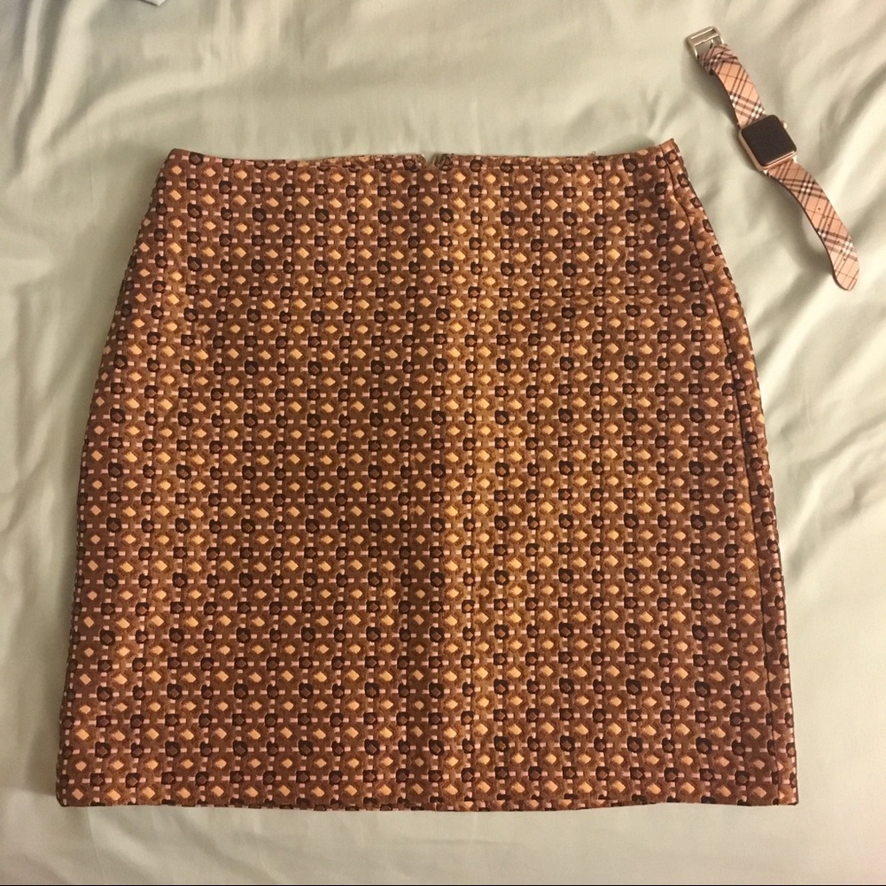 LOFT jacquard skirt, bronze pattern